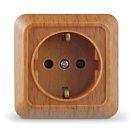 Розетка одинарная Олимп (UNIVersal) 16А, с заземлением, бук (7946796)