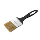 Кисть плоская Стандарт (АКОР) светлая натуральная щетина, черная пласт. ручка, 50х6мм