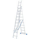 Лестница алюминиевая универсальная (Ремоколор) трехсекционная, 10 ступеней, максимальная длина 6,76м (63-3-010)