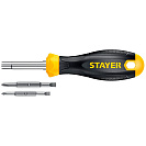 Отвертка комбинированная Stayer, PH/SL/торцевая, 6 в 1